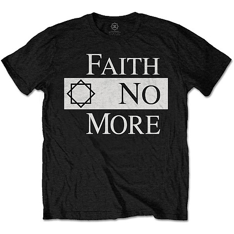 Faith No More t-shirt, Classic New Logo Star White on Black, men´s