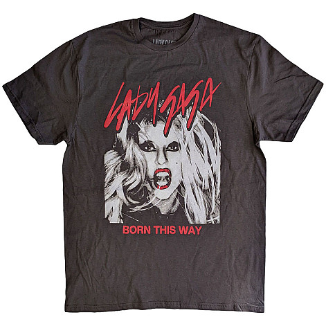 Lady Gaga t-shirt, Born This Way Photo Charcoal Grey, men´s