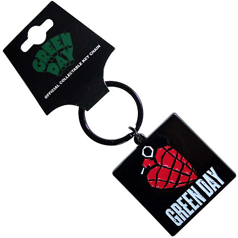 Green Day kovová keychain 40 x 40mm, Grenade Logo