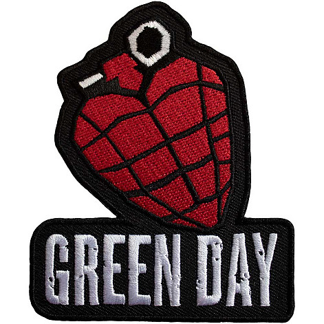 Green Day tkaná patch/nažehlovačka PES 68 x 86 mm, Grenade Logo