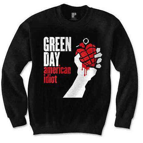 Green Day mikina, Sweatshirt American Idiot Black, men´s