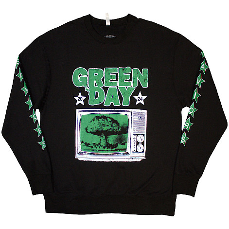 Green Day mikina, Sweatshirt TV Explosion Sleeve Print Black, men´s