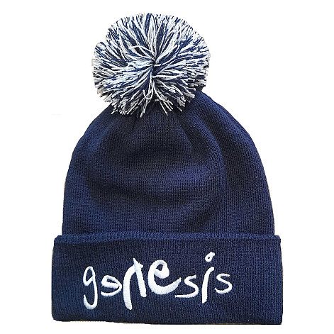 Genesis winter beanie cap s bambulí, Logo Navy Blue