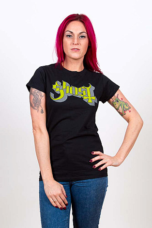 Ghost t-shirt, Green/Grey Keyline Logo, ladies