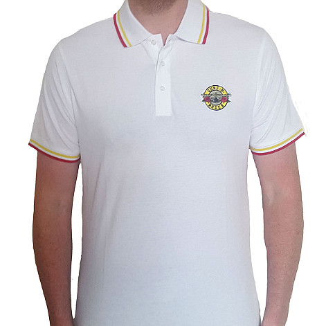 Guns N' Roses t-shirt, Classic Logo Polo White, men´s