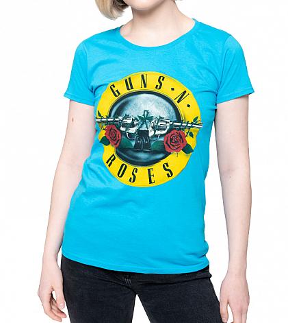 Guns N Roses t-shirt, Classic Bullet Powder Blue, ladies