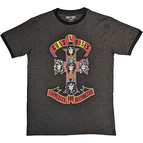 Guns N Roses t-shirt, Appetite for Destruction Ringer Grey, men´s