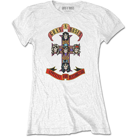 Guns N Roses t-shirt, Appetite For Destruction Girly White, ladies