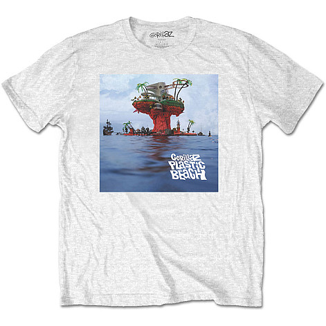 Gorillaz t-shirt, Plastic Beach White, men´s