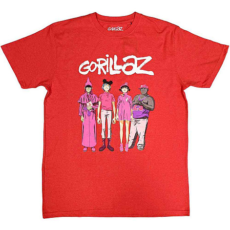Gorillaz t-shirt, Cracker Island Standing Group Eco Friendly Red, men´s