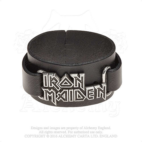 Iron Maiden kožený bracelet, Logo