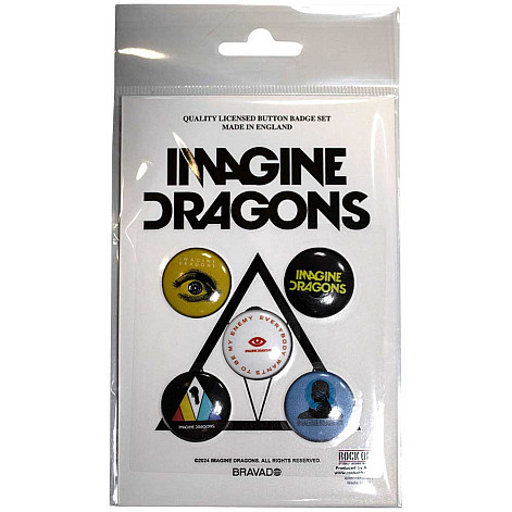 Imagine Dragons button badges – 5 pieces průměr 25 mm, Enemy