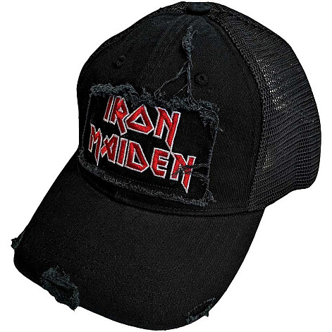 Iron Maiden snapback, Scuffed Logo Mesh Black