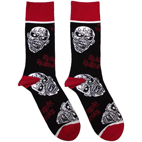 Iron Maiden ponožky, Eddie Skulls Black, unisex - velikost 7 až 11 (40 až 45)