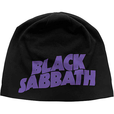 Black Sabbath winter beanie cap CO, Purple Logo JD Print Black, unisex