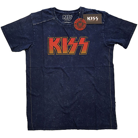 KISS t-shirt, Classic Logo Snow Washed Blue, men´s