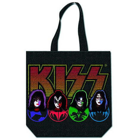 KISS sopping bag se zipem, Faces & Logo