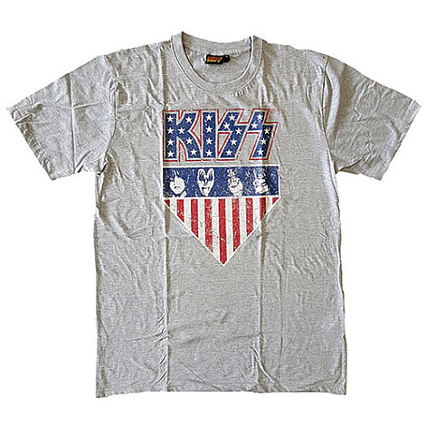 KISS t-shirt, Stars And Stripes Grey, men´s