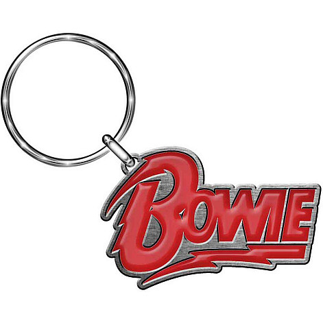 David Bowie keychain, Logo Red Die-Cast Relief