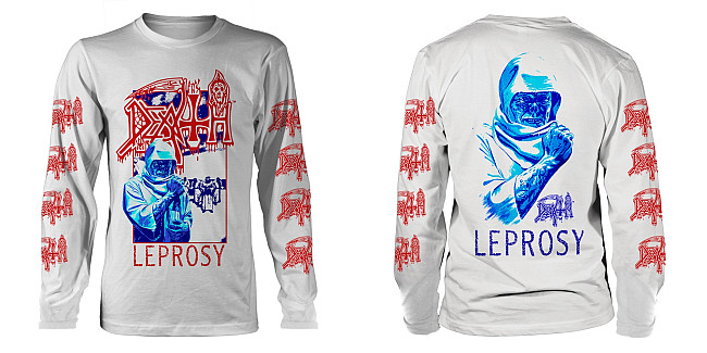 Death t-shirt long rukáv, Leprosy Posterized BP White, men´s