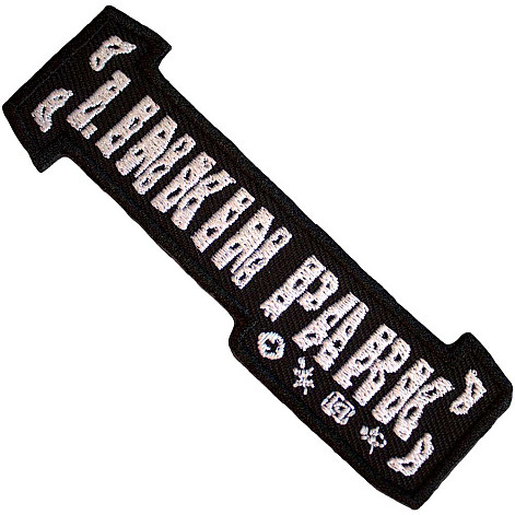 Linkin Park tkaná patch/nažehlovačka PES 95 x 30 mm, Bracket Logo