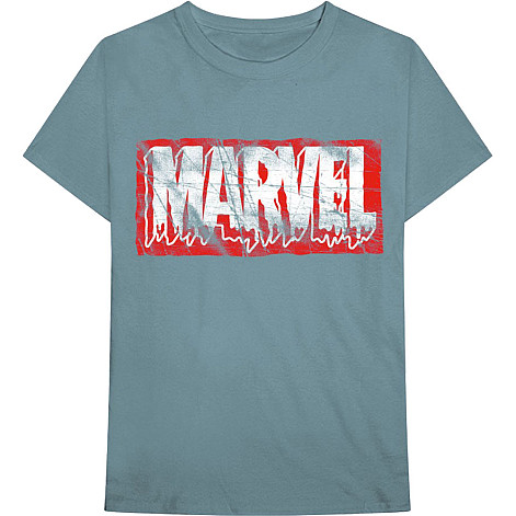 Marvel Comics t-shirt, Distressed Dripping logo Light Blue, men´s