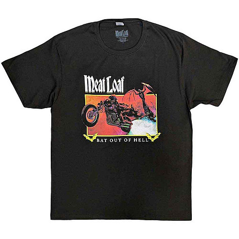 Meat Loaf t-shirt, Bat Out Of Hell Rectangle Charcoal Grey, men´s