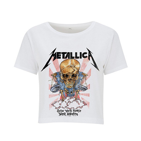 Metallica crop t-shirt, Scales White Cropped Top, ladies