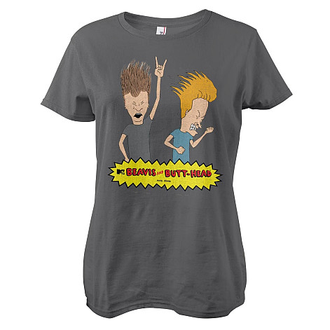 Beavis and Butt-Head t-shirt, Head Headbanging Girly Dark Grey, ladies