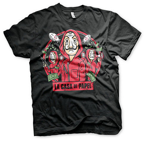 La Casa De Papel t-shirt, Kawaii Black, men´s