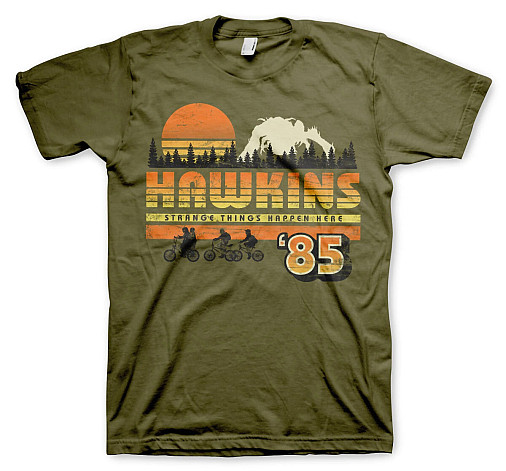 Stranger Things t-shirt, Hawkins '85 Vintage Olive, men´s