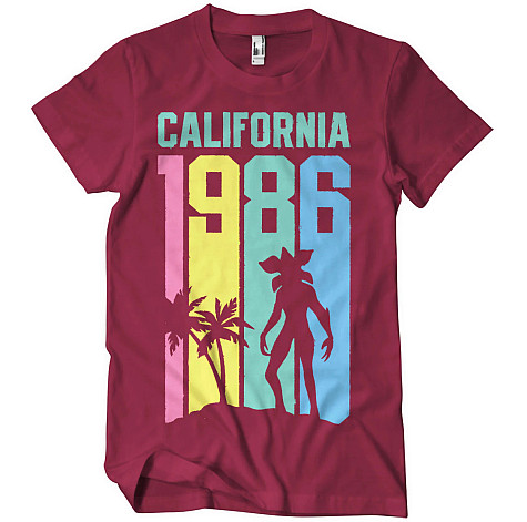 Stranger Things t-shirt, California 1986 Tango Red, men´s