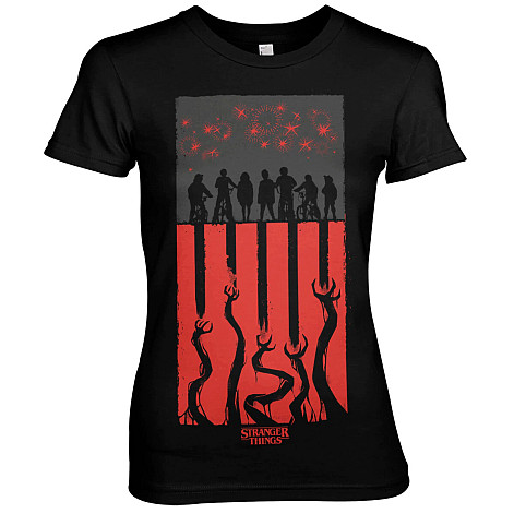 Stranger Things t-shirt, Flag Girly Black, ladies