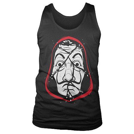 La Casa De Papel tank top, Cracked Mask Black, men´s