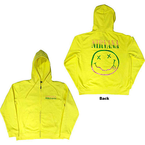 Nirvana mikina, Sorbet Ray Happy Face Zipped BP Neon Yellow, men´s