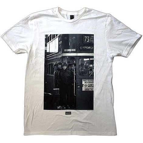 Oasis t-shirt, London Bus Photo White, men´s