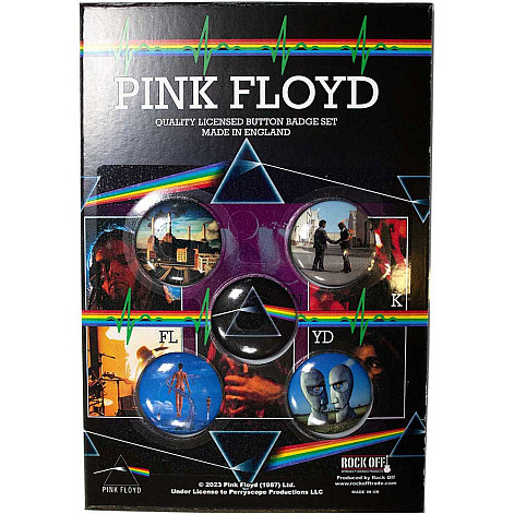 Pink Floyd button badges – 5 pieces průměr 25 mm, Album Covers