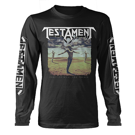 Testament t-shirt long rukáv, Practice What You Preach BP Black, men´s