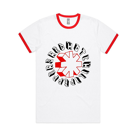 Red Hot Chili Peppers t-shirt, Hand Drawn Ringer White, men´s