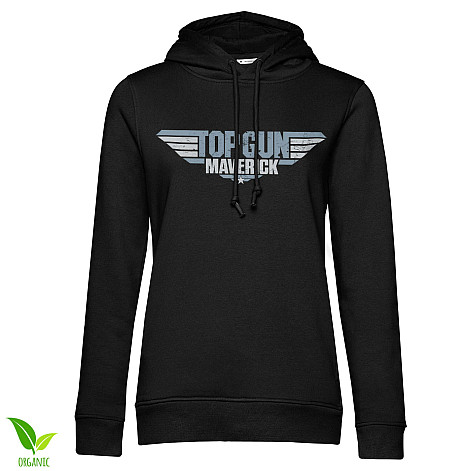 Top Gun mikina, Maverick Distressed Logo Girly Black, ladies