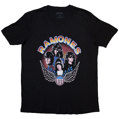 Ramones t-shirt, Vintage Wings Photo Black, ladies