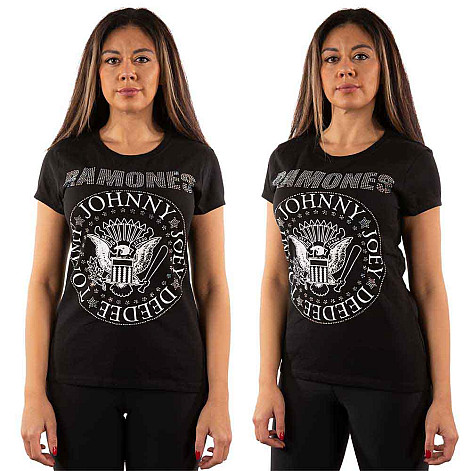 Ramones t-shirt, Presidential Seal Embellished Black, ladies