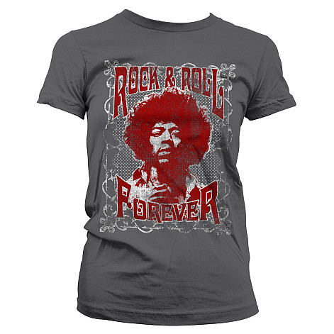 Jimi Hendrix t-shirt, Rock 'n Roll Forever Dark Grey, ladies