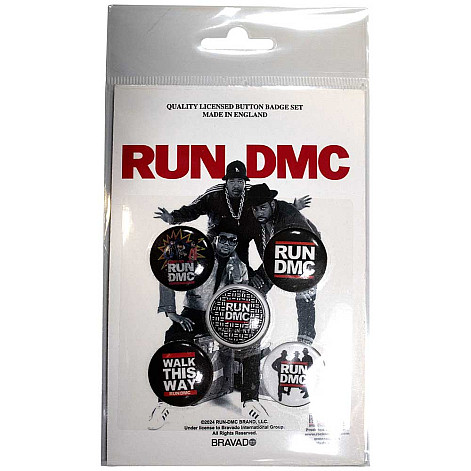 Run DMC button badges – 5 pieces průměr 25 mm, Walk This Way