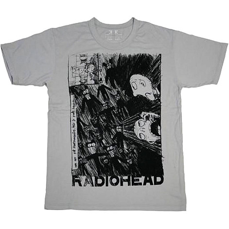 Radiohead t-shirt, Scribble Organic Grey, men´s