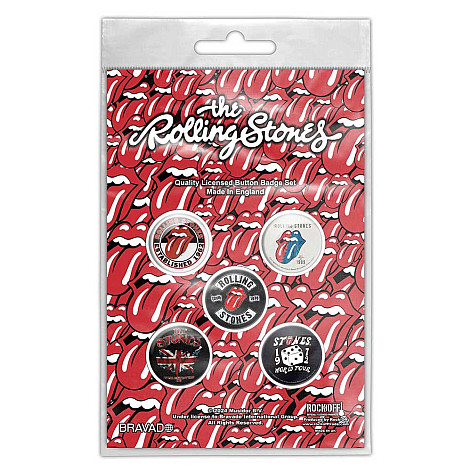 Rolling Stones button badges – 5 pieces průměr 25 mm, Tour Collection