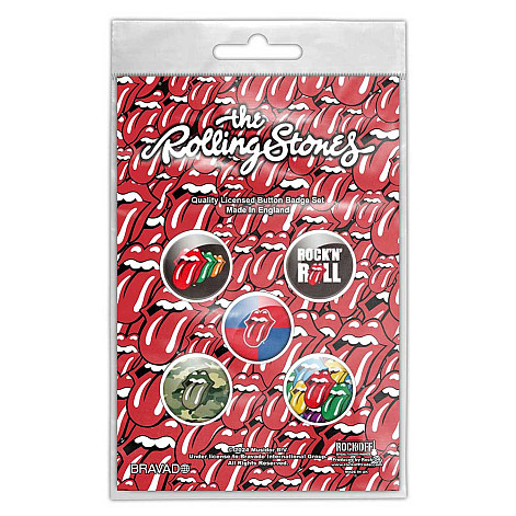 Rolling Stones button badges – 5 pieces průměr 25 mm, Rock 'N' Roll