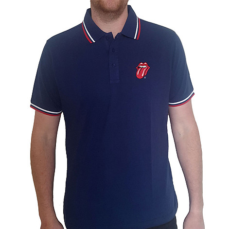 Rolling Stones t-shirt, Classic Tongue Polo Navy, men´s