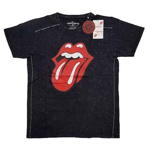Rolling Stones t-shirt, Classic Tongue Snow Washed Black, men´s