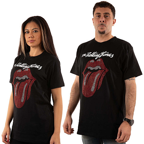 Rolling Stones t-shirt, Logo & Tongue Diamante Black, men´s